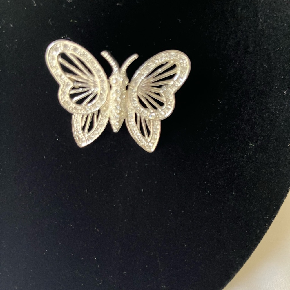 Brooch Rhinestones Butterfly Pin by Romen - Picture 5 of 5